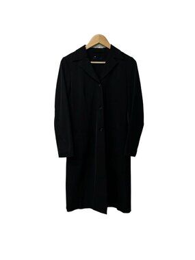 Prada Coat 44 L Black Long Sleeve Long Length Spring Autumn